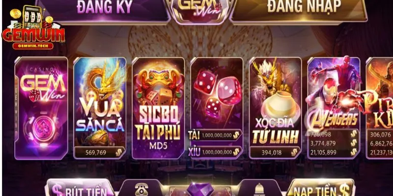 Gemwin kho game đa dạng