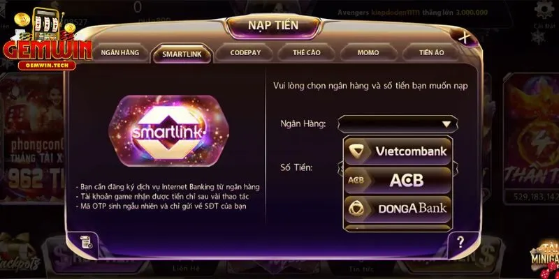 Nạp tiền qua Smartlink